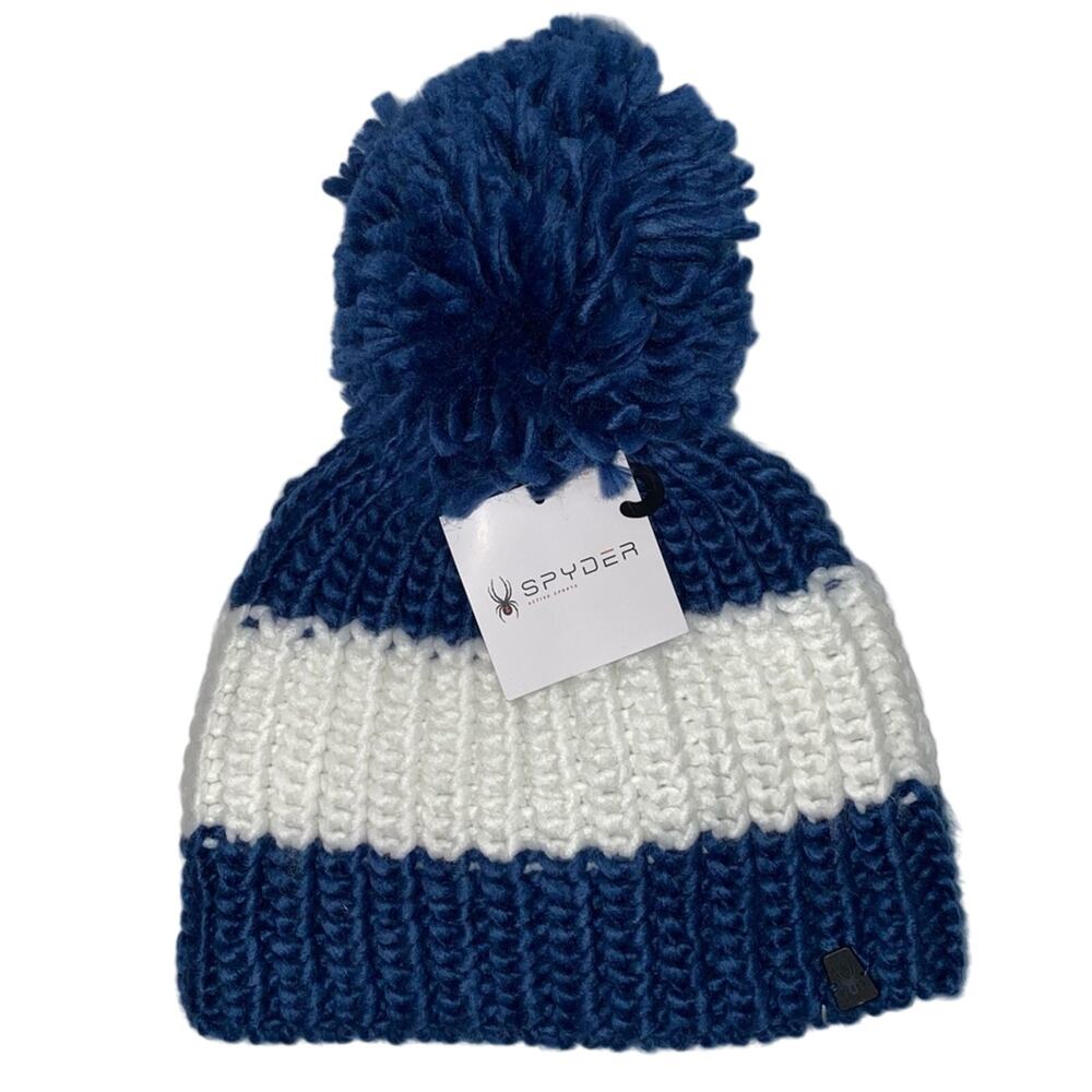 NWT Spyder Blue & White Striped Beanie Stocking Cap